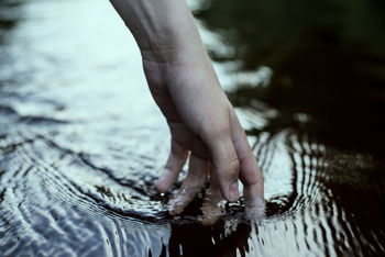 Human hand in water