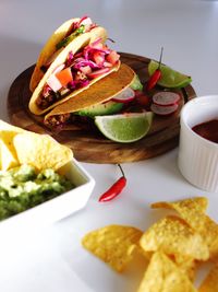 Close-up of food on table