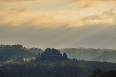 Scenic view of landscape against sky during sunset