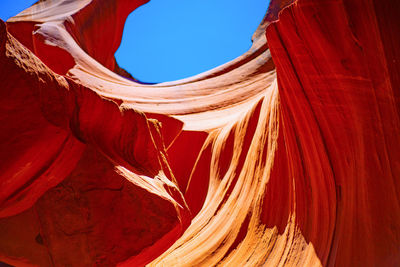 Low angle view of rock formation