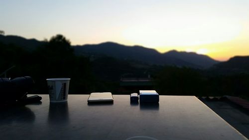 Close-up of smart phone on table