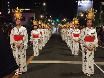 Portrait of people at night