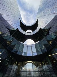 Low angle view of modern building against sky