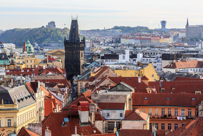 High angle view of cityscape