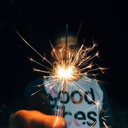 Firework display at night