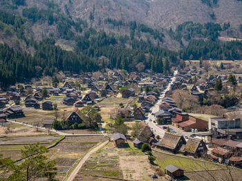 Historic village of shirakawa-go in spring , japan