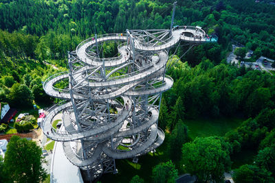 Sky walk observation tower in mountains. tourist attraction in poland