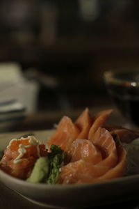 Close-up of meal served in plate
