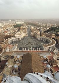 High angle view of st peters square and buildings in city 