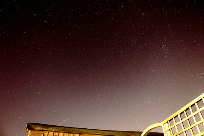 Low angle view of stars against sky at night
