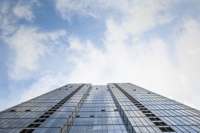 Low angle view of modern building against sky