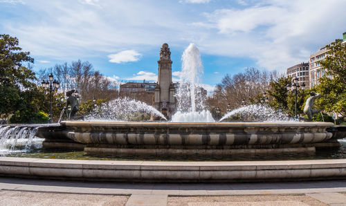 Fountain in front of building