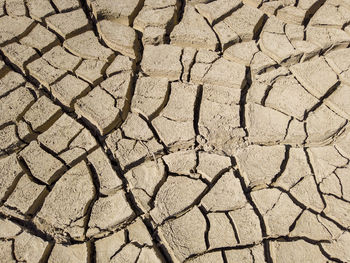 Full frame shot of cracked land