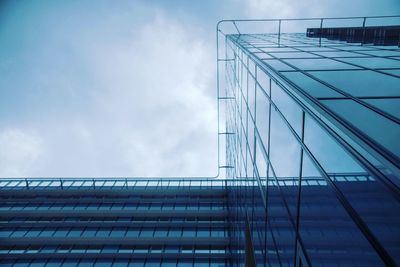 Low angle view of modern building against sky