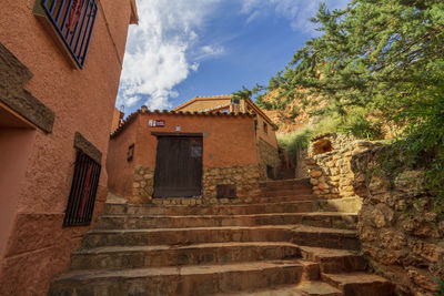 Low angle view of old building against sky
