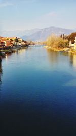 Scenic view of river against sky