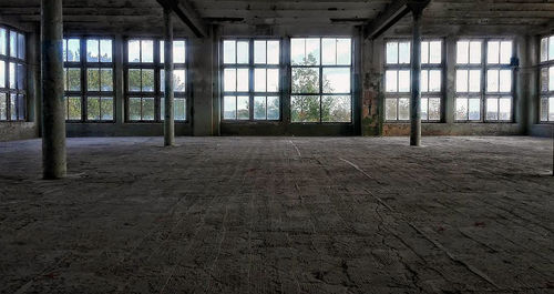 Interior of abandoned building