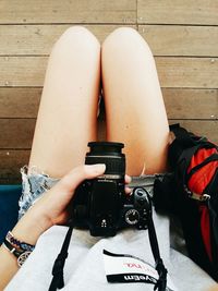 Woman sitting on chair