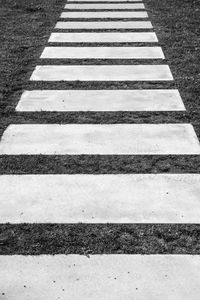 High angle view of zebra crossing on road