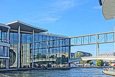 View of river with buildings in background