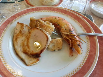 Close-up of food served in plate