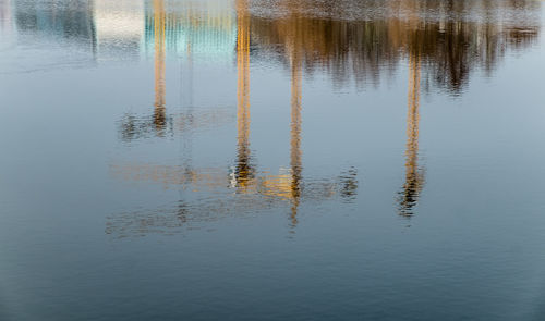 Reflection of sky in lake during sunset