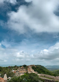 High angle view of townscape against sky
