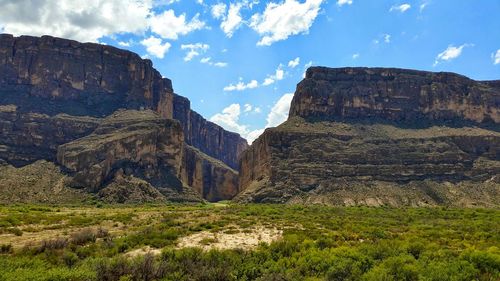 Scenic view of rocky mountains