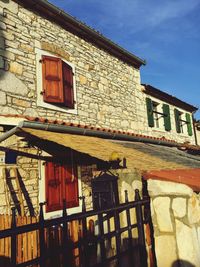 Low angle view of house against sky