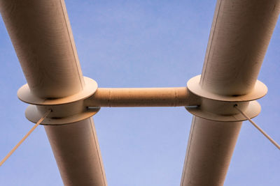 Low angle view of pole against clear sky