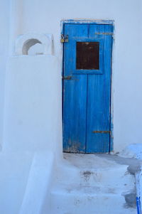 Closed door of old house