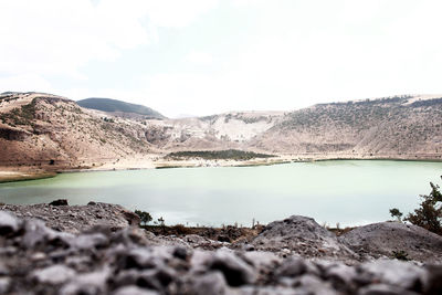 Scenic view of lake and mountains