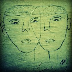 Close-up of graffiti on wall