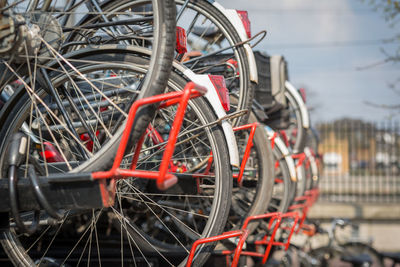 Close-up of bicycle wheel