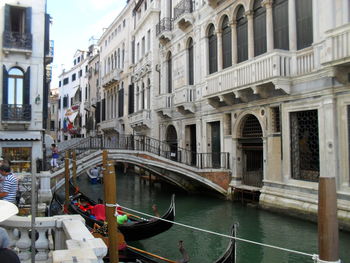 Bridge over canal in city