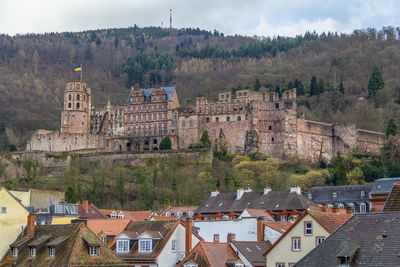 Impression of heidelberg with castle in germany at winter time