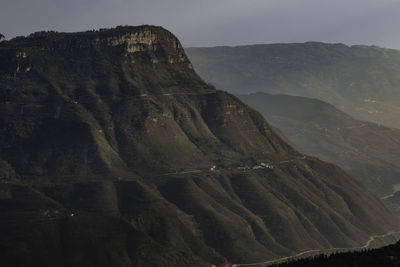 Scenic view of mountains against clear sky