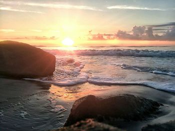 Scenic view of sunset over sea