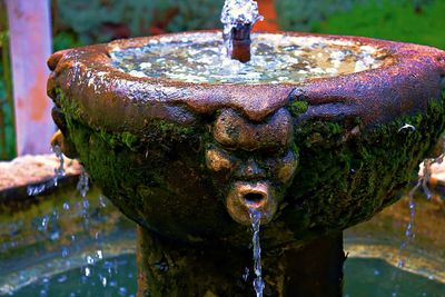 Close-up of water splashing from fountain