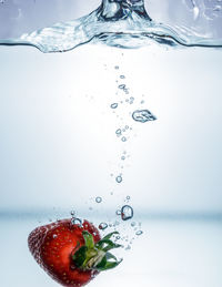 Close-up of water drops on glass