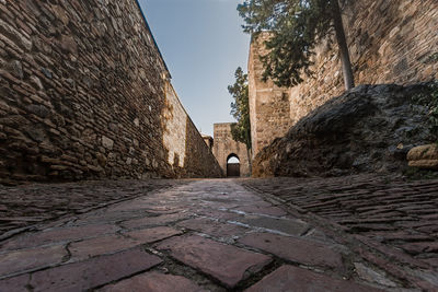 Surface level of old building wall