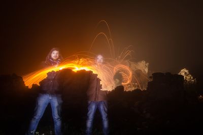 Low angle view of illuminated fireworks