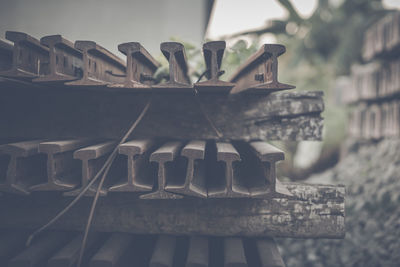 Close-up of old metal structure