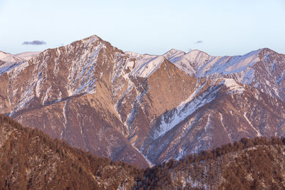 Panoramic view of rocks and mountains against sky