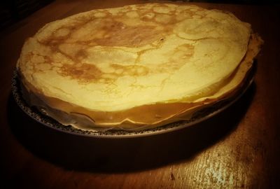 Close-up of bread in plate on table