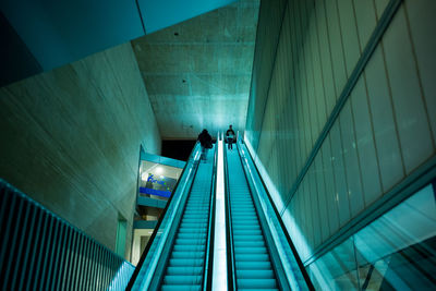Low angle view of staircase at night