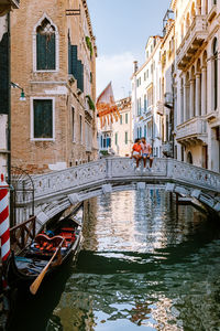 Canal passing through city