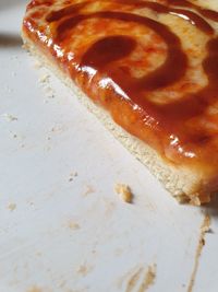 Close-up of cake slice in plate