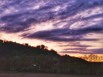 Scenic view of dramatic sky during sunset