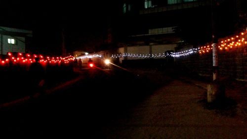 Illuminated street light at night